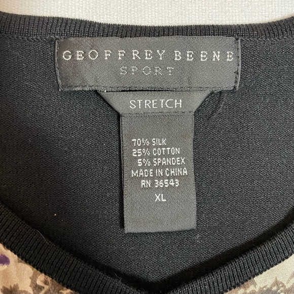 Geoffrey Beene Floral Silk Inset Knit Button Front Cardigan Size XL Runs Smaller - Picture 7 of 7